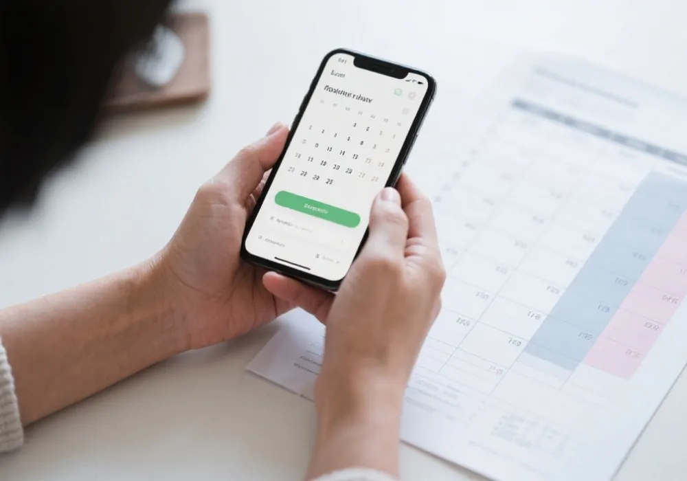 手机日历与赛程对照示意图