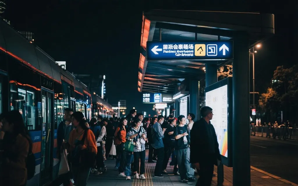 球赛日人流与公共交通站点场景：夜间回程与换乘动线